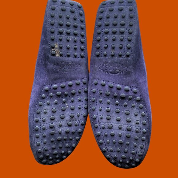 TOD'S Navy Suede Loafers – Made in Italy – Size 13.5 - Picture 5 of 6